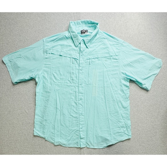 Habit Shirt Mens XL Aruba Blue Solar Factor 30 UPF Fishing Outdoors Nylon